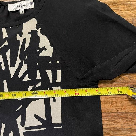 TIBI New York 100% Silk Black and White Abstract Sheath Dress Women's Si… - Picture 11 of 14